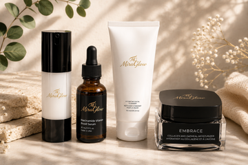 Minimalist skincare elegance in natural light
